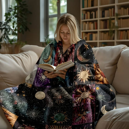 Last Day 49% OFF 🔥Bohemian Sun and Moon Flannel Blanket
