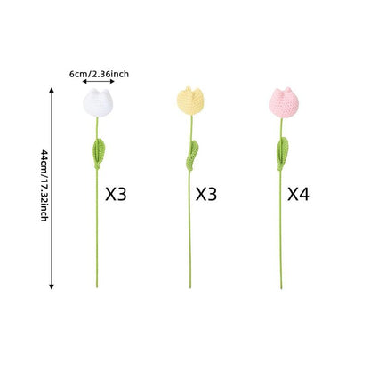 Last Day 49% OFF🌷🌷Hand-crocheted Tulip Bouquets—Symbolize Everlasting Love💖