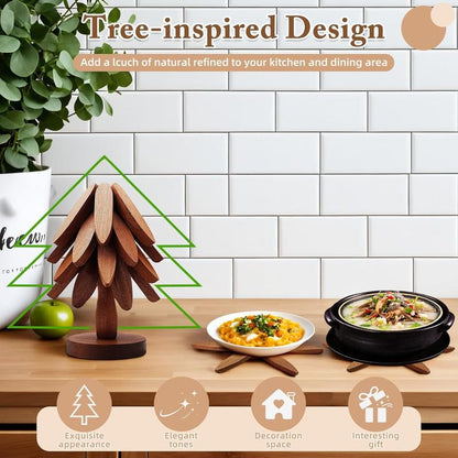 Last Day 49% OFF🔥Natural Tree Trivet Set - Kitchenware & Tableware Coasters