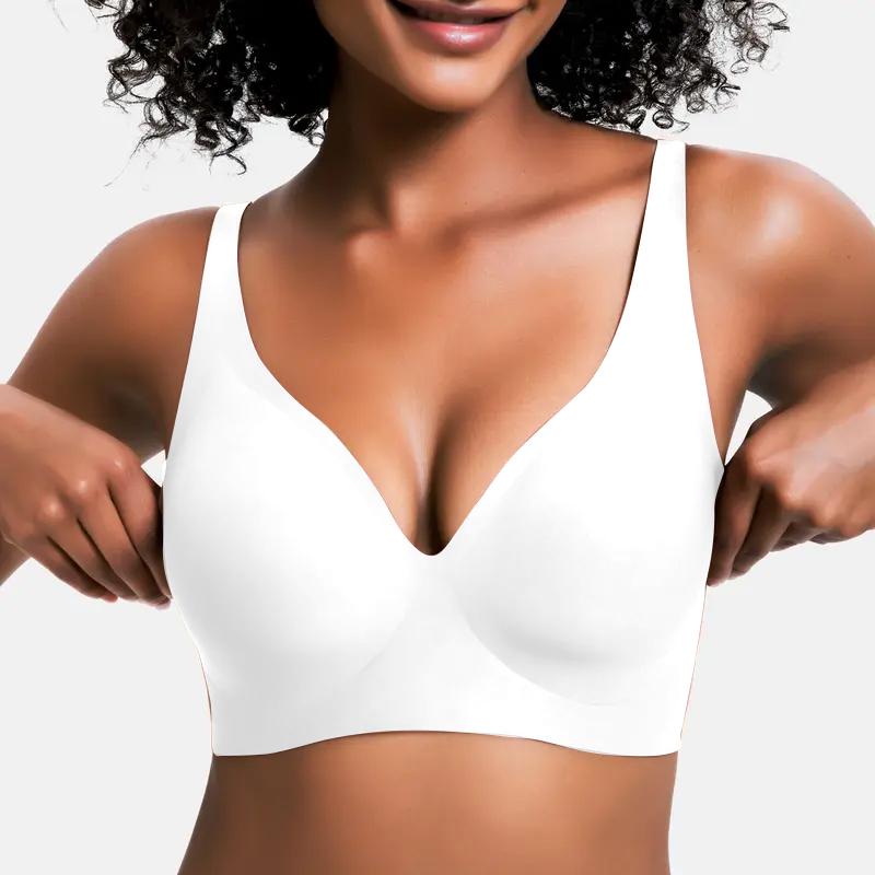 ✨Last Day 49% OFF 🔥Deep V Seamless Wireless Bra – Natural Lift & All-Day Comfort