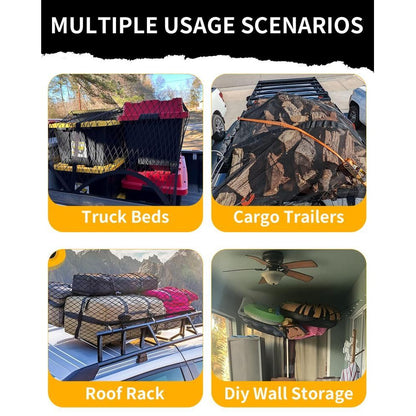 🛻✨Highly Elastic Cargo Net——Simple Truck Bed Cargo Mesh Organizer