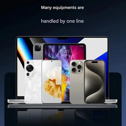 🔥 2-in-1 Invisible Holder Charger Cable - 240W Fast Charging Cord with Built-In Phone Stand