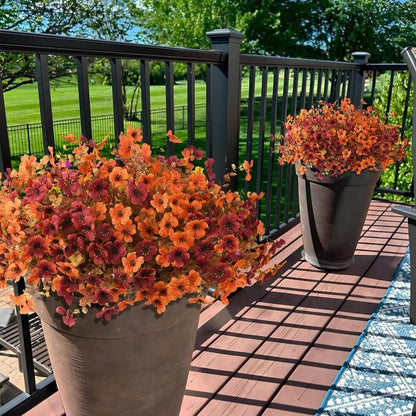 Artificial Outdoor Sunset Mums Flowers - UV resistant, Waterproof, Windproof