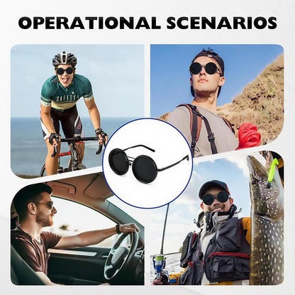 🔥Last Day 49% OFF🕶️Adjustable Tint Rounded Polarized Lenses Retro Sunglasses