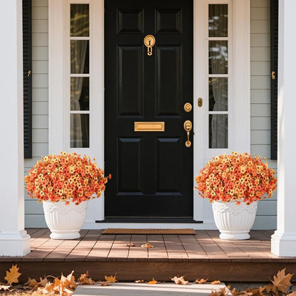 Artificial Outdoor Sunset Mums Flowers - UV resistant, Waterproof, Windproof