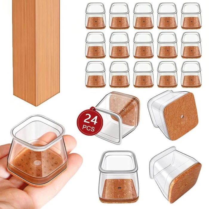 LAST DAY 49% OFF 🔥Square Chair Leg Protectors✔️ - Fits All Shape Chair Mat for Wood and Tile Floors🪑