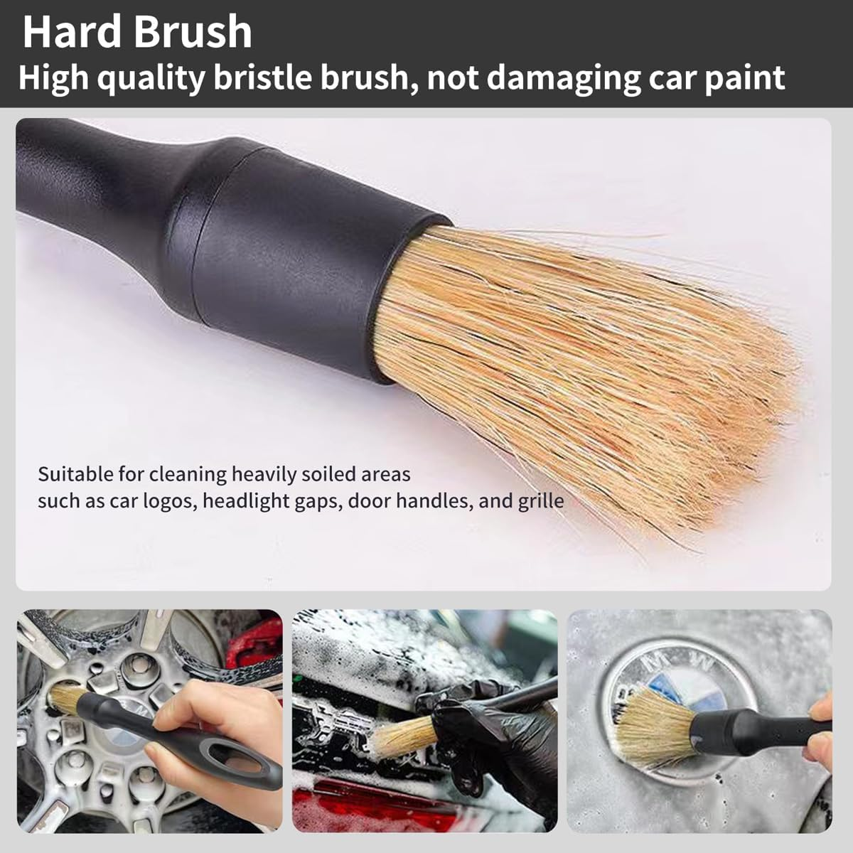 🚗Car Detailing Brush Set - 4-Piece Kit for Interior & Exterior Cleaning