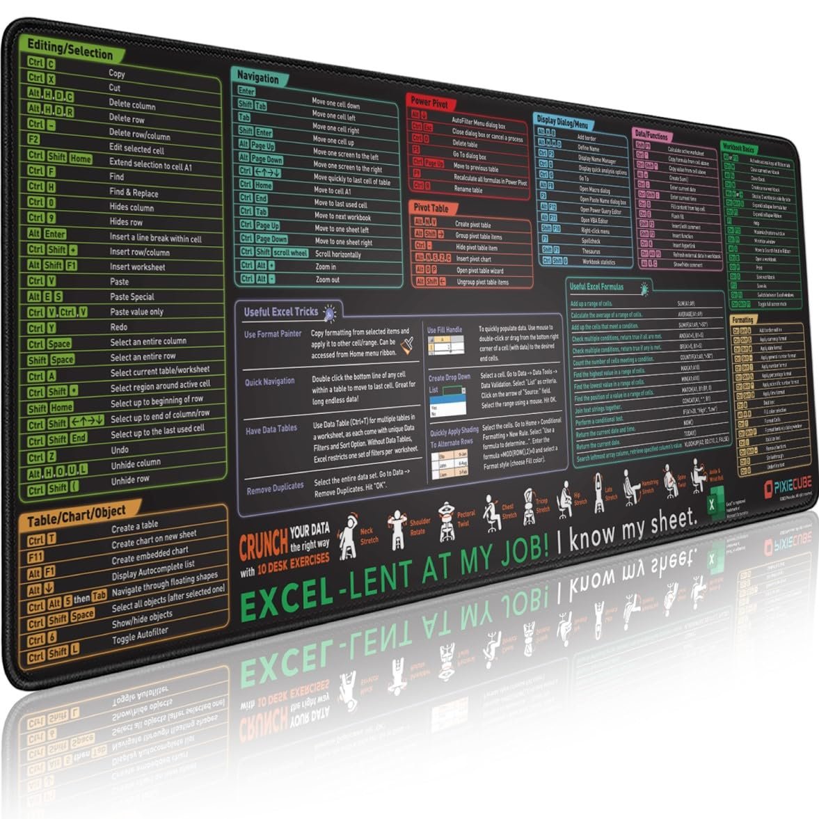 💖Last Day 49% OFF - Boost Your Productivity! Excel Cheat Sheet Desk Mat