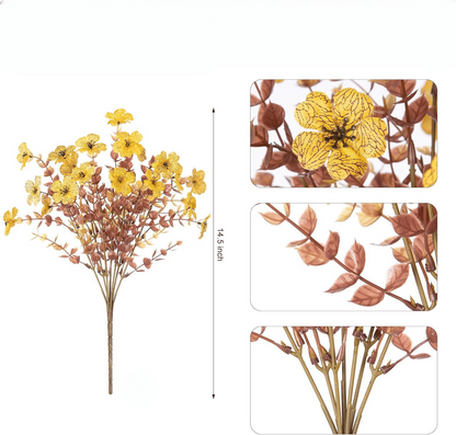 Artificial Outdoor Sunset Mums Flowers - UV resistant, Waterproof, Windproof