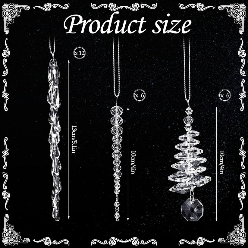 Last Day 49% OFF🔥24 Pcs Crystal Icicle Christmas Tree Ornaments(3 Styles Christmas Icicles)