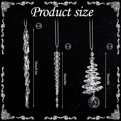 Last Day 49% OFF🔥24 Pcs Crystal Icicle Christmas Tree Ornaments(3 Styles Christmas Icicles)