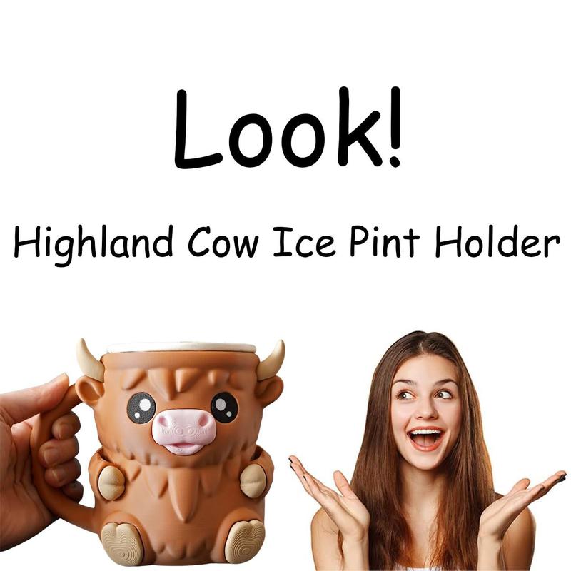 🔥Highland Cow Ice Cream Pint Holder Rack