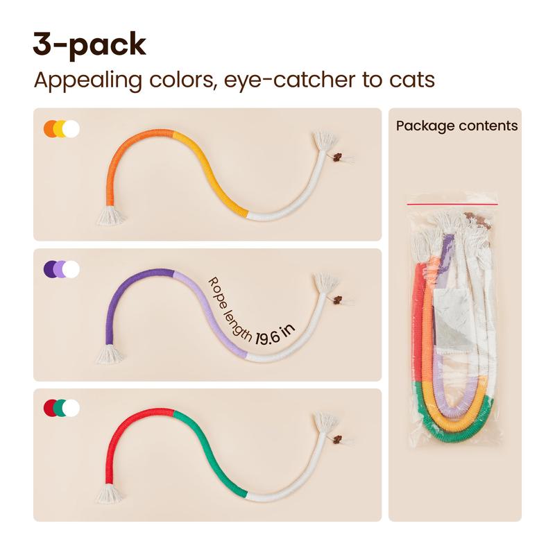 🐈Cat Toys Chew Ropes 3Pcs — Calming Interactive Kitty Toys
