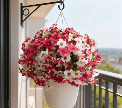⏰Last Day 49% OFF🌱Artificial Flowers for Outdoors, Fake Outdoor Petunias UV Resistant (Zero Pollen Allergies)