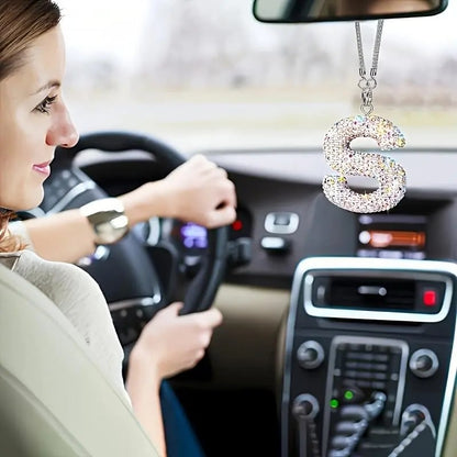 🎁The Most Romantic Gift of 2026 ✨Rhinestone Letter Design Car Pendant