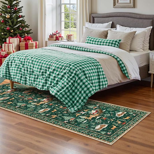 🎄Soft Christmas Rug — Santa & Tree Holiday Carpet Runner
