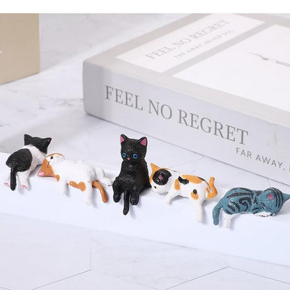 LAST DAY 49% OFF✨😺5-Piece Mini Resin Cat Figurines - Cute Cartoon Desk Decor
