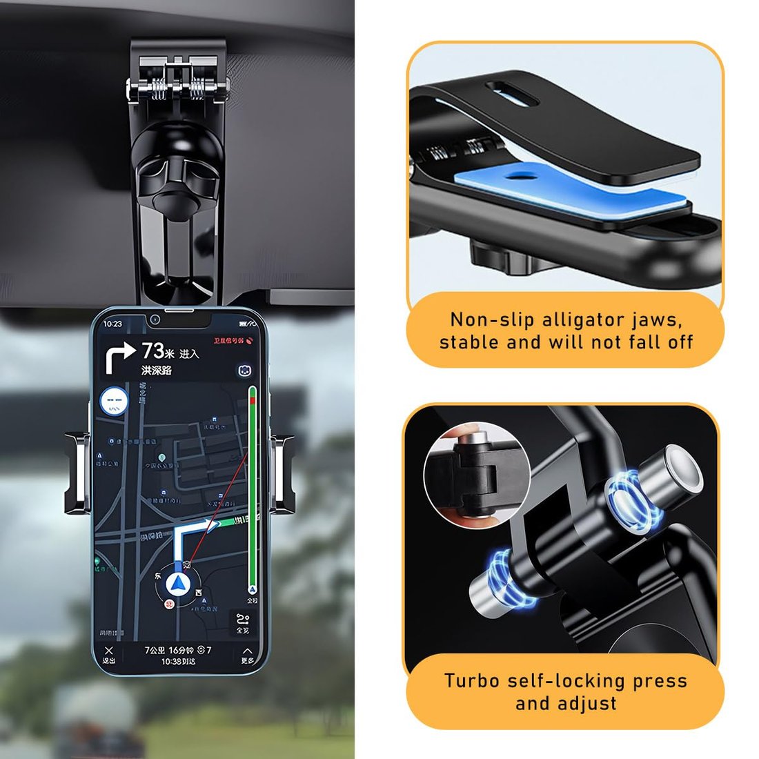 🔥Rotatable & Retractable Car Phone Holder