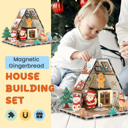 💥Limited time order！🎄Magnetic Gingerbread House Building Set🎁