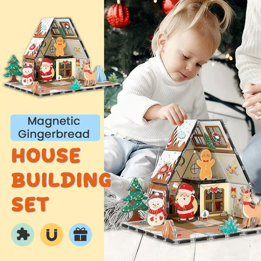💥Limited time order！🎄Magnetic Gingerbread House Building Set🎁