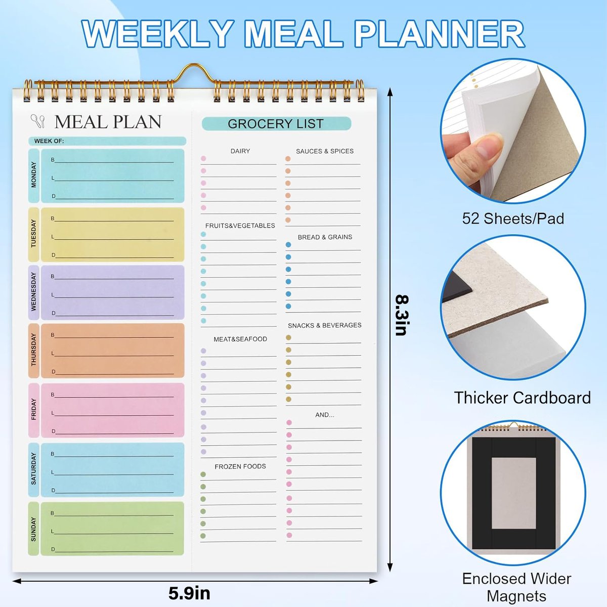 Last Day 49% OFF🔥Meal Planning Pad – Weekly Wall-Mounted Food Planner
