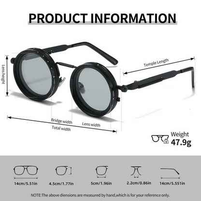 🔥Last Day 49% OFF🕶️Adjustable Tint Rounded Polarized Lenses Retro Sunglasses