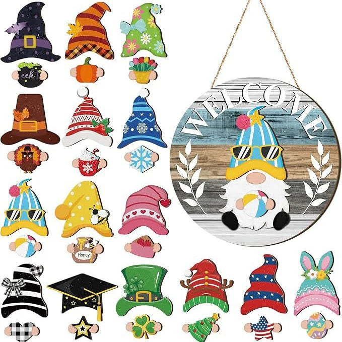 ✨Magnetic Interchangeable Gnome Holiday Door Signs🎅