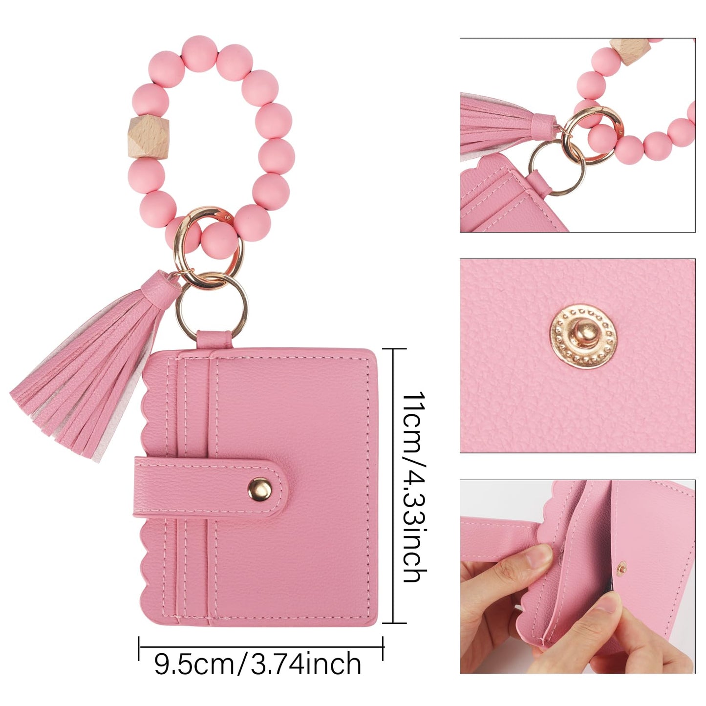 Last Day 49% OFF 🔥Fashion Beaded Decor Pu Leather Keychain