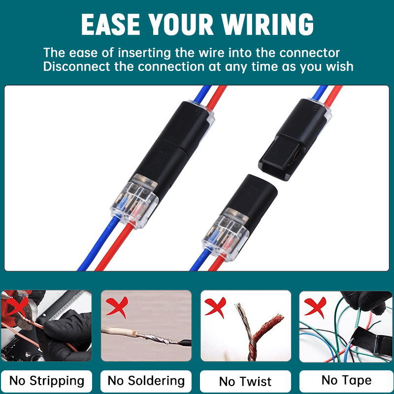 Last Day 49% OFF🔥Double-Wire Plug-in Connector Led Light Strip Connectors 2 Pin