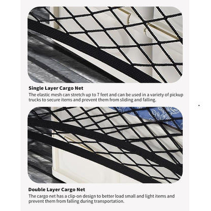 🛻✨Highly Elastic Cargo Net——Simple Truck Bed Cargo Mesh Organizer