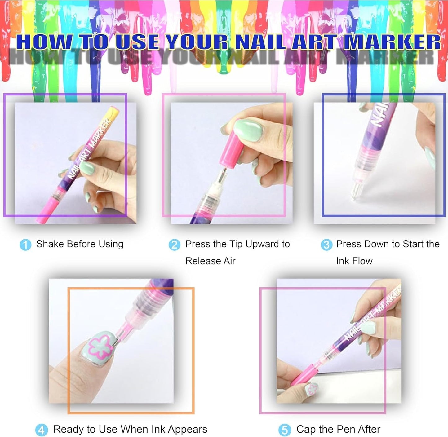 🔥Last Day 49% OFF 🎨DIY Nail Art Pens for Kids – Safe, Odorless & Mess-Free Fun! 💅（12 Colors)