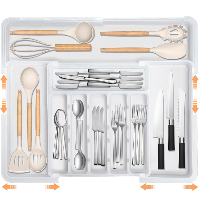 ⏰Last Day 49% OFF✨ Large Capacity Expandable Utensil Drawer Organizer