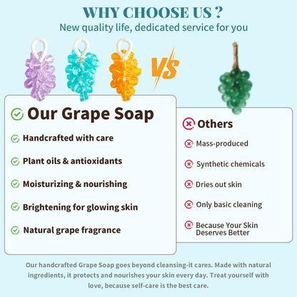 Last Day 49% OFF🔥Handmade Grape-Shaped Soap with Natural Hemp Rope & Gift Box 🍇🧼