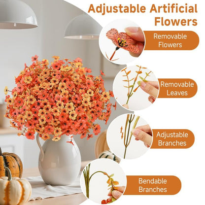 Artificial Outdoor Sunset Mums Flowers - UV resistant, Waterproof, Windproof