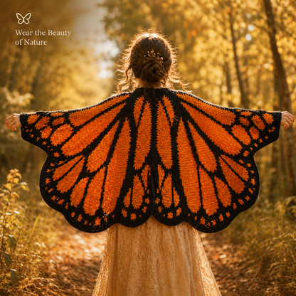 Monarch Butterfly Cardigan – Handcrafted Statement Piece 🦋