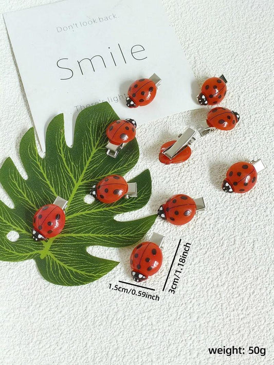 Last Day 49% OFF 🔥 10PCS Cute Ladybird Hair Clips Set for Kids & Girls