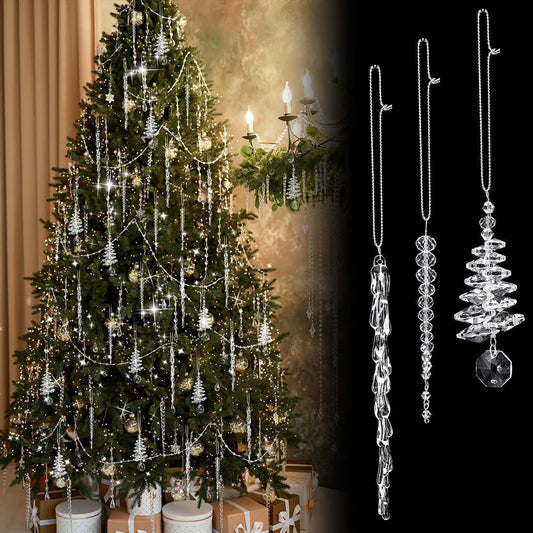 Last Day 49% OFF🔥24 Pcs Crystal Icicle Christmas Tree Ornaments(3 Styles Christmas Icicles)