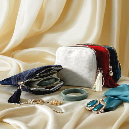Last Day 49% OFF🔥Luxury Velvet Jewelry Pouch with Satin Lining – Travel & Everyday Jewelry Organizer