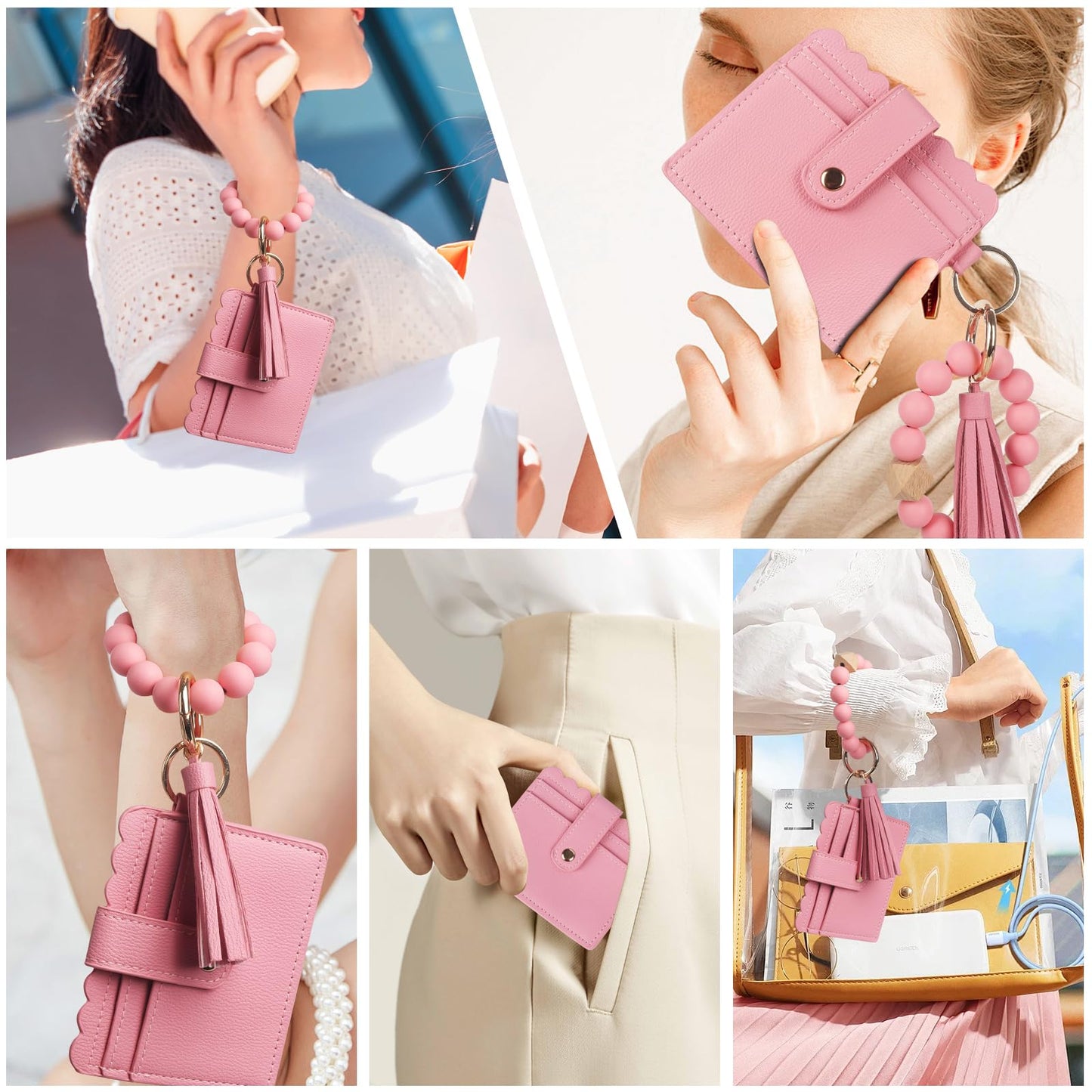 Last Day 49% OFF 🔥Fashion Beaded Decor Pu Leather Keychain
