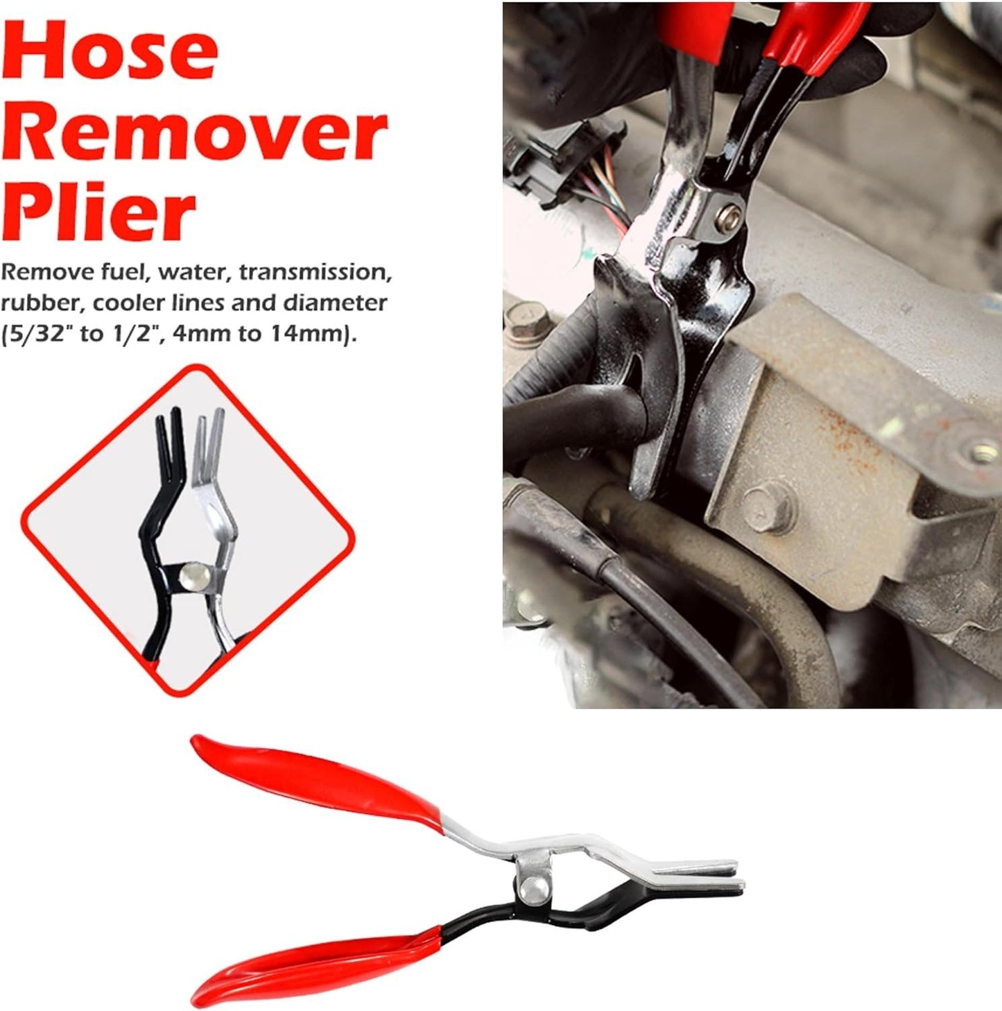 🔧 4-Piece Hose Clamp Pliers Set – Professional Automotive Repair Tools