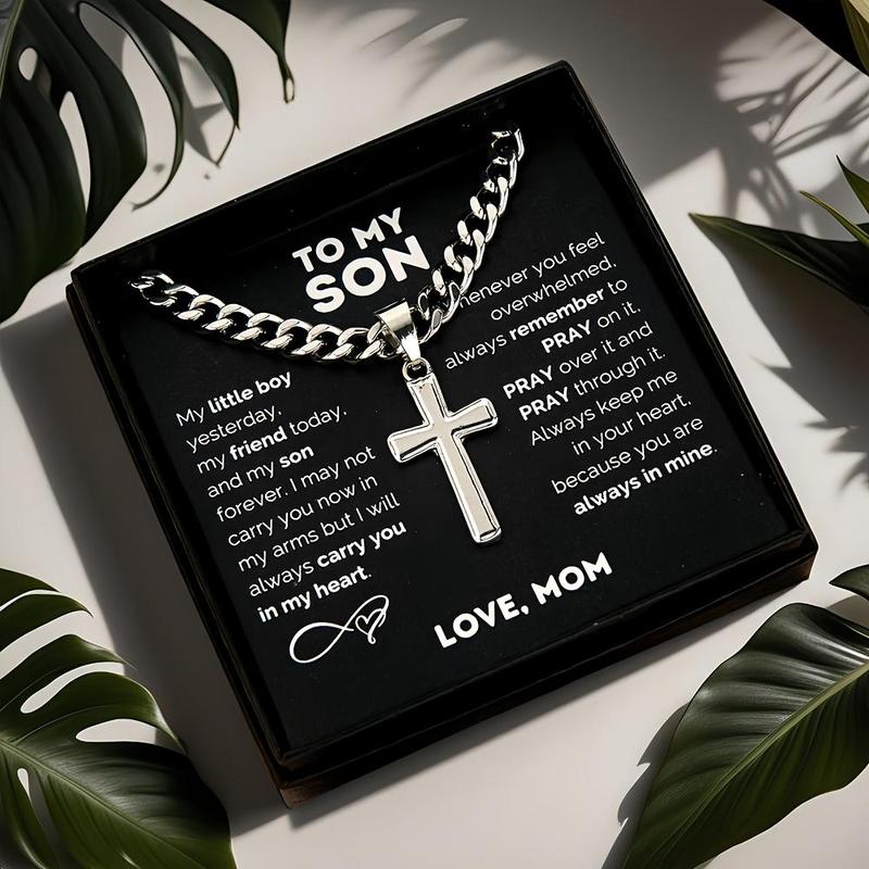 🎁“To My Son” Cross Necklace — A Meaningful Gift of Love, Faith & Protection