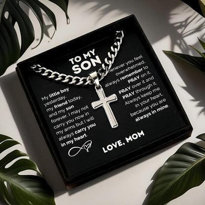 🎁“To My Son” Cross Necklace — A Meaningful Gift of Love, Faith & Protection