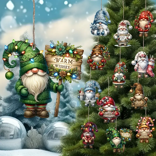 2025 Christmas New Arrivals 🔥Wooden Dwarf Christmas Tree Ornaments Set