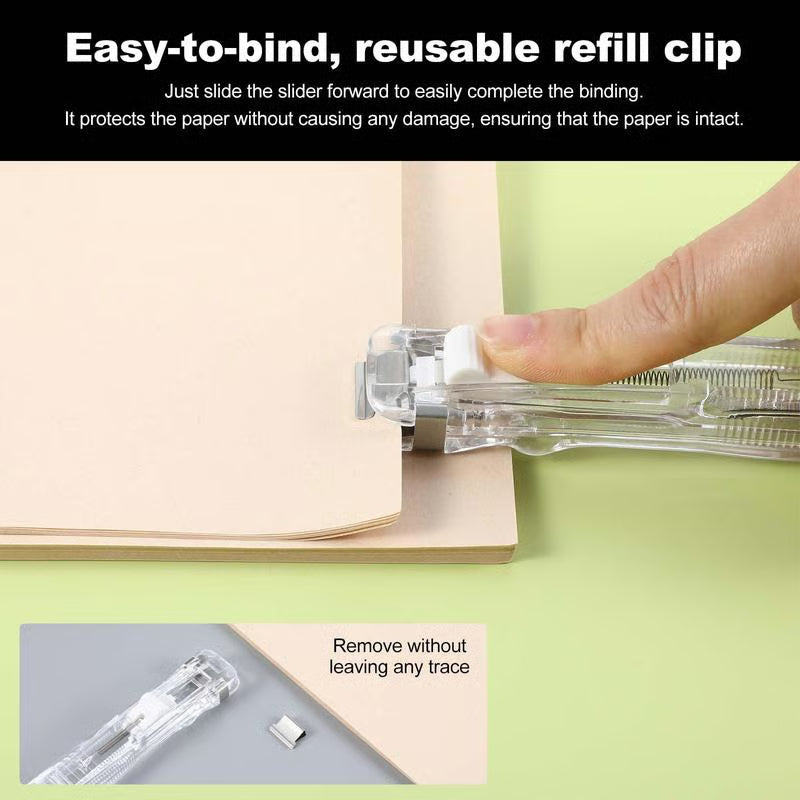 LAST DAY 49% OFF🔥 Portable Binder Clip Stapler- Includes 50 reusable clips