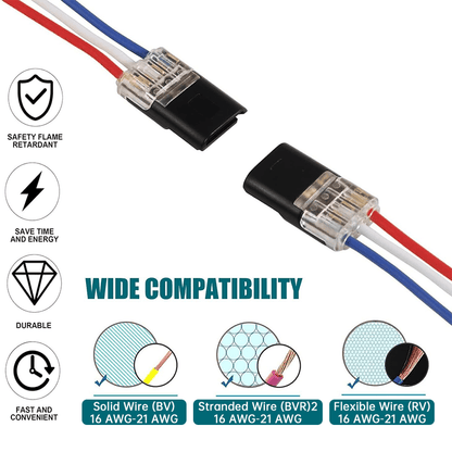 Last Day 49% OFF🔥Double-Wire Plug-in Connector Led Light Strip Connectors 2 Pin