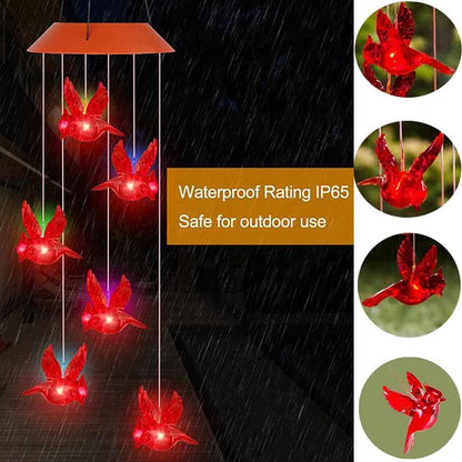 Last Day 49% OFF🐦Solar Cardinal Bird Bell Lights, Outdoor Garden Decor