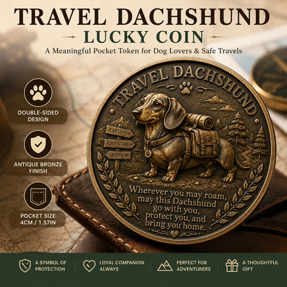 Carry a Lucky Dachshund Everywhere 🐾 | Pocket Coin for Safe Travels
