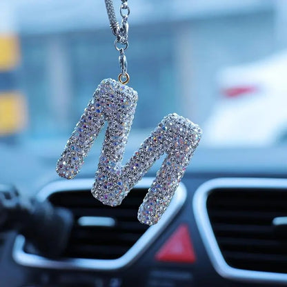 🎁The Most Romantic Gift of 2026 ✨Rhinestone Letter Design Car Pendant