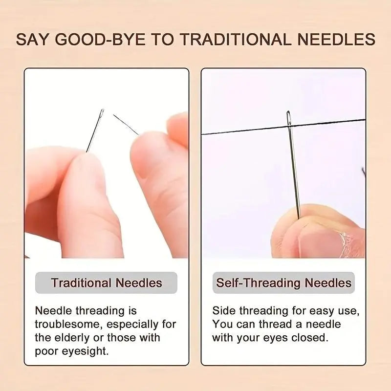 30 Hand Sewing Pointed Needles with Wooden Needle Case
