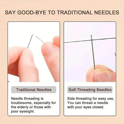 30 Hand Sewing Pointed Needles with Wooden Needle Case